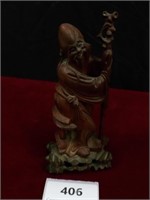 Vintage Small Wood Asian Statue/Figurine 7"