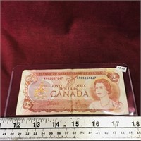 1974 Canada $2 Banknote Paper Money Bill