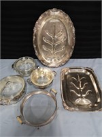 Vintage Silver Plate Lot - Large Platters +