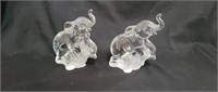 2 Lenox Crystal Elephants
