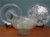 PUNCH BOWL & SERVING PLATES