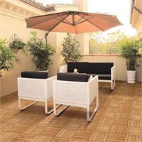 Topeakmart 21PCS Interlocking Wood Floors Patio