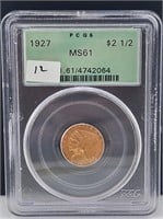 1927 $2.50 Gold Indian PCGS MS61