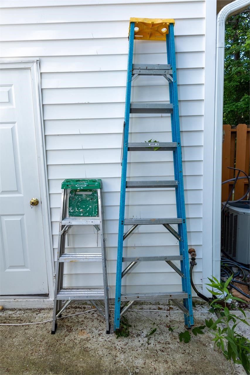 2 Werner Brand Aluminum Folding Ladders 4ft & 8ft