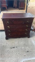 Mahogany Four Drawer Chest with Pull Out Board