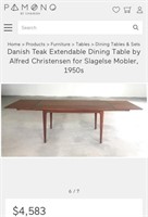 703 - DANISH MODERN TEAK DINING TABLE