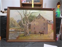 NO SHIPPING -Vintage Signed Print 39" x 27"