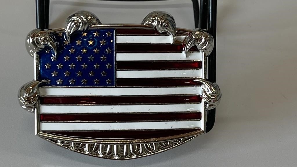 American Flag with Eagle Claw Belt Buckle