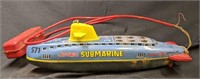 Marx Atomic Submarine Tin Sparkling Remote Toy