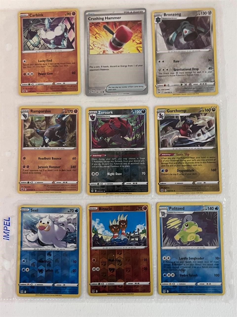 Pokemon Holo Cards Zoroark, Rampardos, Garchomp