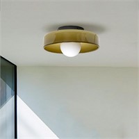 ACLBLK Mid Century Orange Glass Semi Flush Mount C