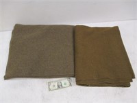 2 Vintage Army Blankets - Nice Shape