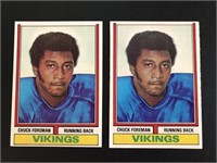 1974 Topps Chuck Foreman Rookie Card Lot of 2