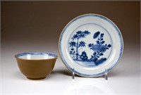 CHINESE EXPORT NANKNG CARGO PORCELAIN CUP AND DISH