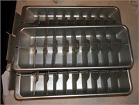 3 Vintage Frigidaire Aluminum Lever Ice Cube Trays