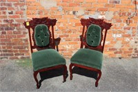 Pair Black Forest German design 1800's Chair