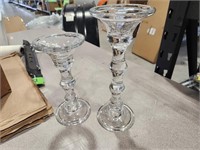 Lot of 2: Glass candle holders