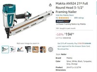 C1309 Makita AN924 21º 3-1/2" Framing Nailer