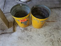 2 YELLOW METAL BUCKETS