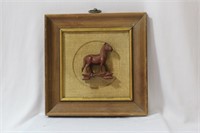 A Chinese/Oriental Framed Wooden Horse