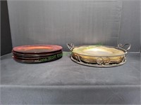 (10) 13" Glass Chargers /w Metal Holder