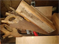 lot of saws , wood etc