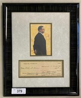 Vince Lombardi Check Signed.