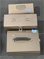 3 METAL CASH BOXES