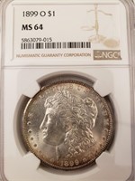 1899-O Morgan Silver Dollar, Graded NGC MS64