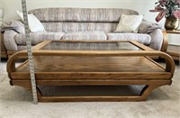 Wood and Glass Coffee Table, Heavy