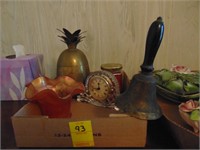 Lot of assorted items incl. antique teacher bell