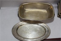 Lot of 2 Silverplated Trays