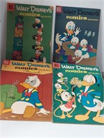 4 vintage DELL WALT DISNEY COMICS DONALD DUCK