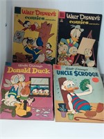 4 vintage DELL WALT DISNEY COMICS DONALD DUCK AND