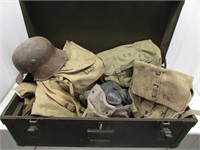 WWI era military footlocker and contents