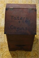 Taters & Onyuns Wooden Storage Bin