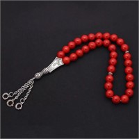 NEW - Ottoman Turkish Prayer 33 red beads tasbih