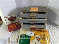 Large Stamp Collecting Box & Stamps w/ Supplies