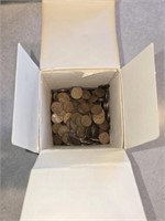Box of wheat pennies marked 650