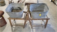 2 Wash Tubs and Stand