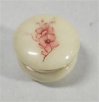 Alabaster Cherry Blossom Hinged Trinket box