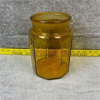 Vintage L.E. Smith Amber Glass Canister no lid
