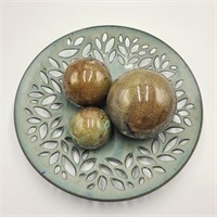 J. Rae Pottery Bowl w/ Decorative Balls