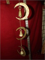 Vintage Solid Brass Moon Wind Chime