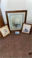 Group of framed paintings and prints 25.5x30 is