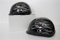 (2) Flame Half Helmets