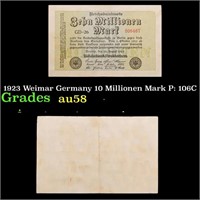 1923 Weimar Germany 10 Millionen Mark P: 106C Grad