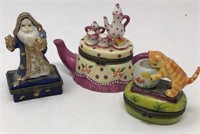 Wizard, Tea Party, and Cat Trinket Boxes