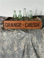 Orange Crush Pop Crate with Vintage Bottles