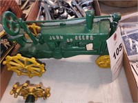 11" LONG CAST IRON JOHN DEERE OLDER TRACTOR